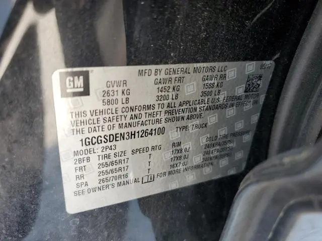 2017 CHEVROLET COLORADO Z71  