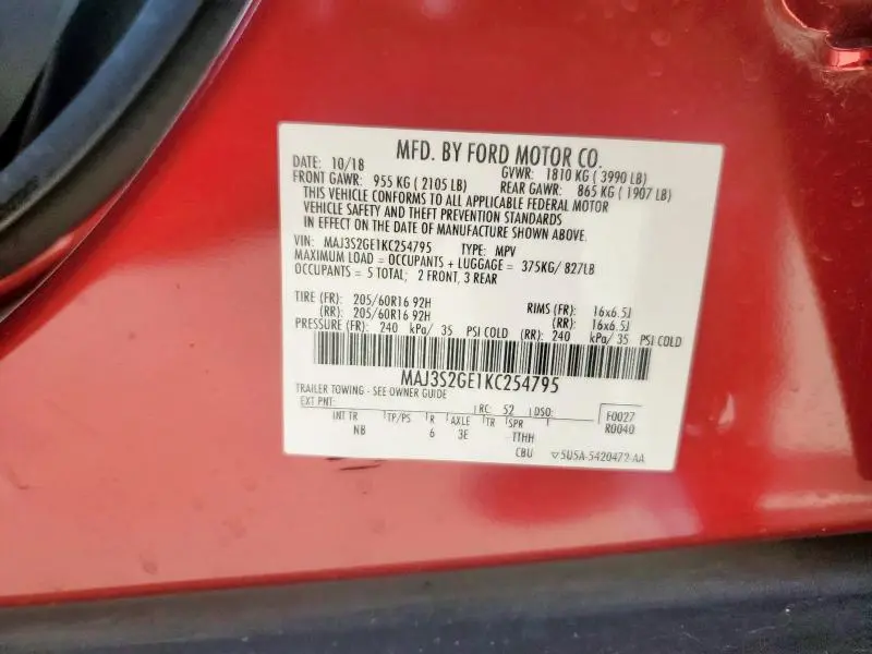 2019 FORD ECOSPORT SE  