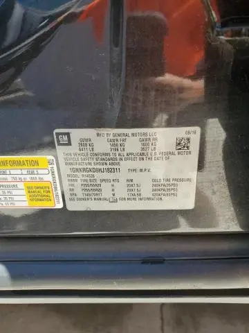 2017 CHEVROLET TRAVERSE LT  