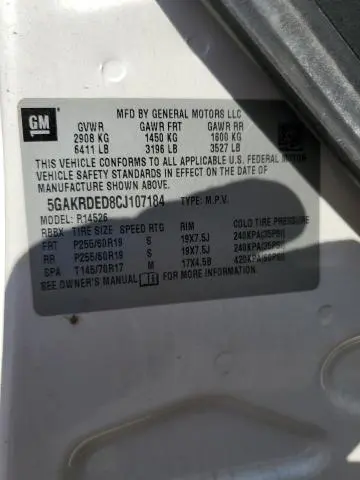 2012 BUICK ENCLAVE   