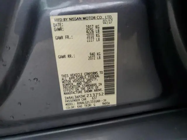 2017 NISSAN ALTIMA 2.5  