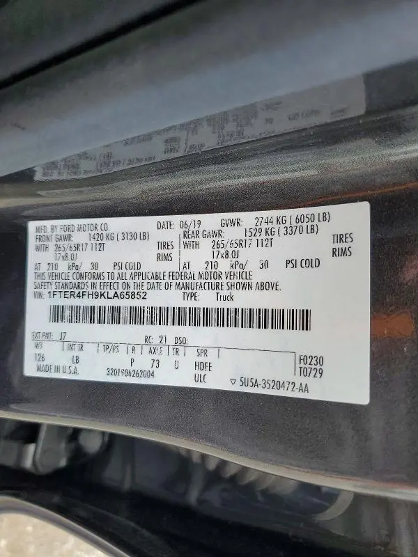 2019 FORD RANGER XL  