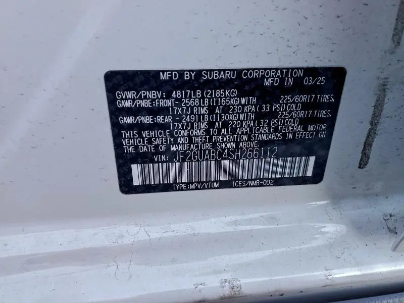 2025 SUBARU CROSSTREK LIMITED  