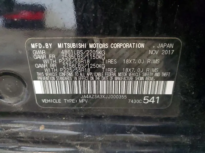 2018 MITSUBISHI OUTLANDER SE  