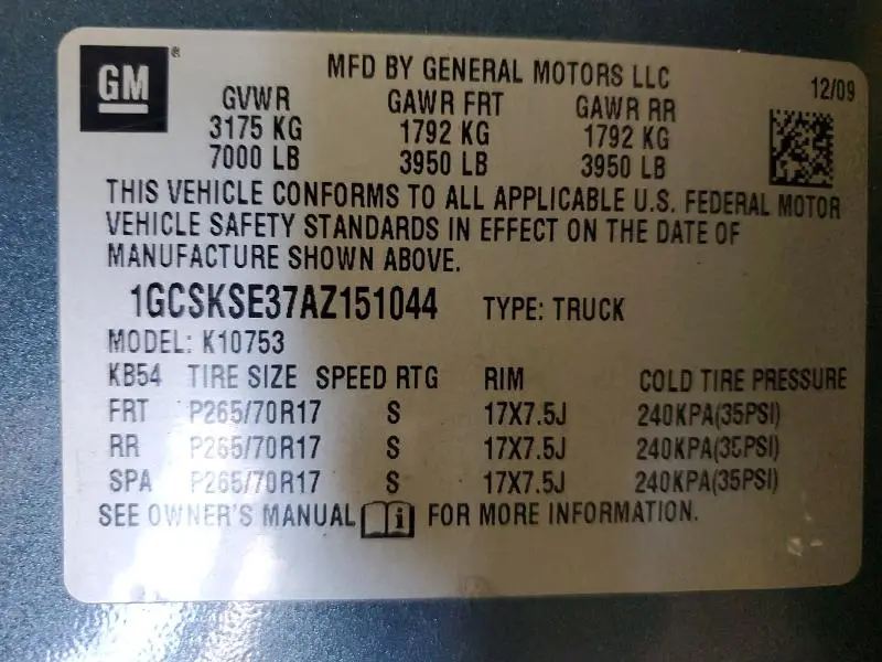 2010 CHEVROLET SILVERADO K1500 LT  