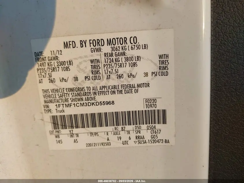 2013 FORD F-150 XL