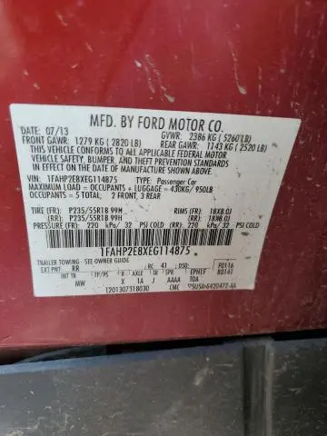 2014 FORD TAURUS SEL  