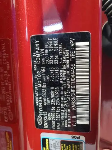 2014 HYUNDAI SANTA FE GLS  