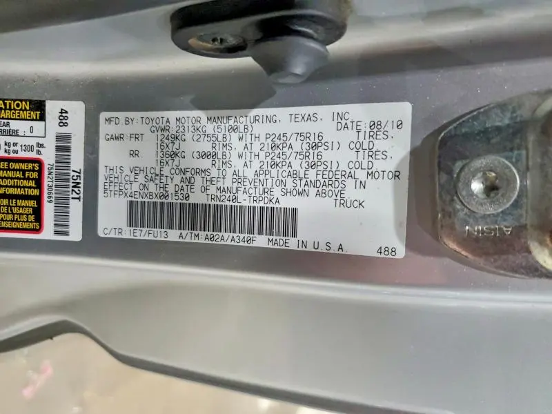 2011 TOYOTA TACOMA BASE  