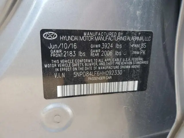 2017 HYUNDAI ELANTRA SE  