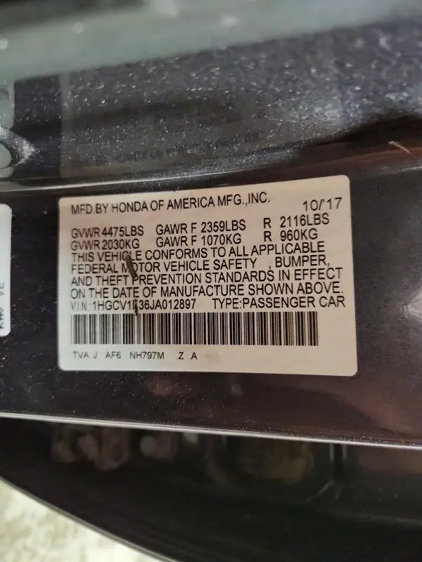 2018 HONDA ACCORD SPORT  