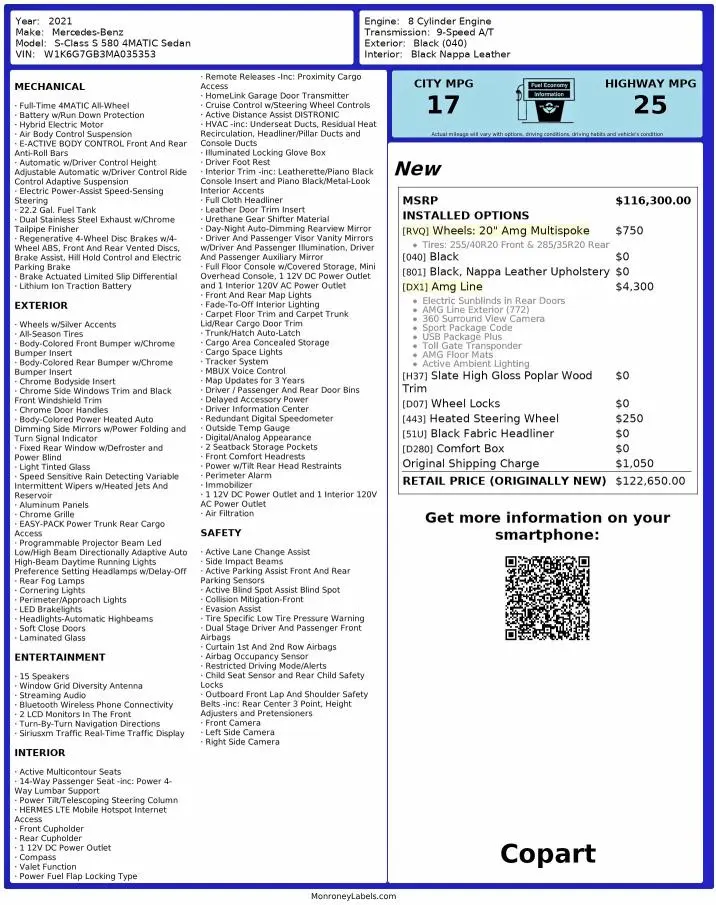 2021 MERZ S 580 4MAT BLACK