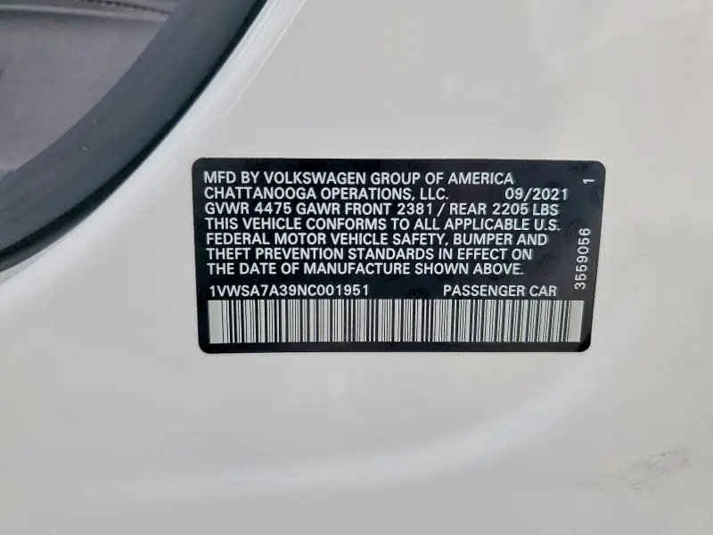 2022 VOLKSWAGEN PASSAT SE  