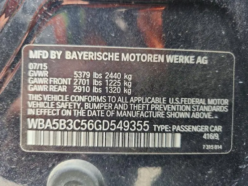2016 BMW 535 XI  
