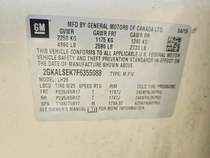 2015 GMC TERRAIN SLT  