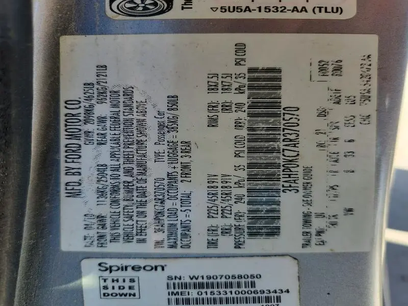 2010 FORD FUSION SPORT  