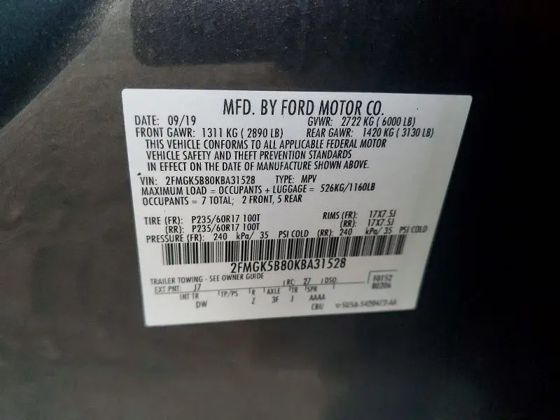 2019 FORD FLEX SE  