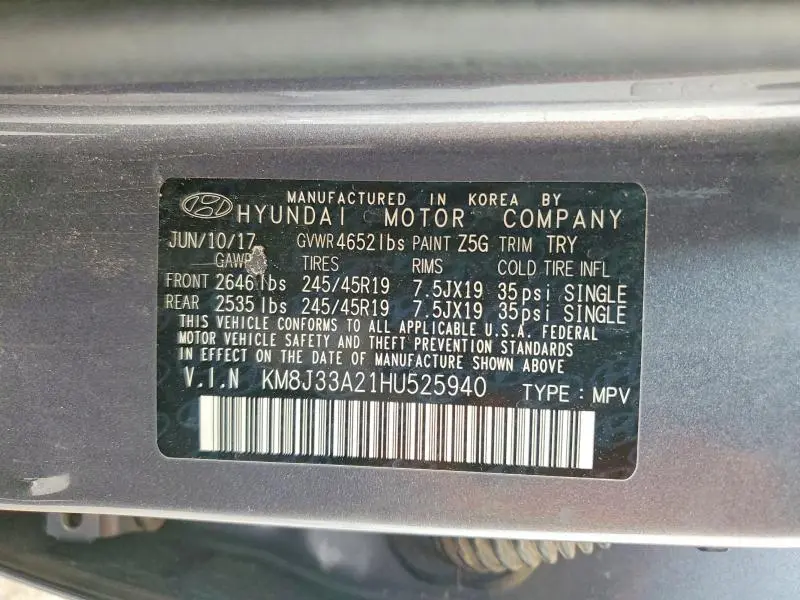 2017 HYUNDAI TUCSON SPORT  