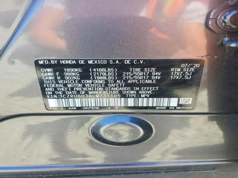 2020 HONDA HR-V LX  