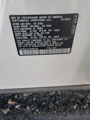 2018 VOLKSWAGEN ATLAS SE  