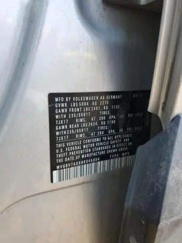 2017 VOLKSWAGEN TIGUAN S