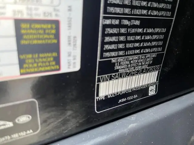 2020 LAND ROVER RANGE ROVER SPORT SVR  