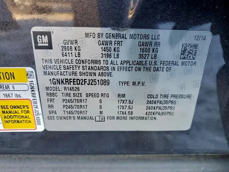 2015 CHEVROLET TRAVERSE LS  