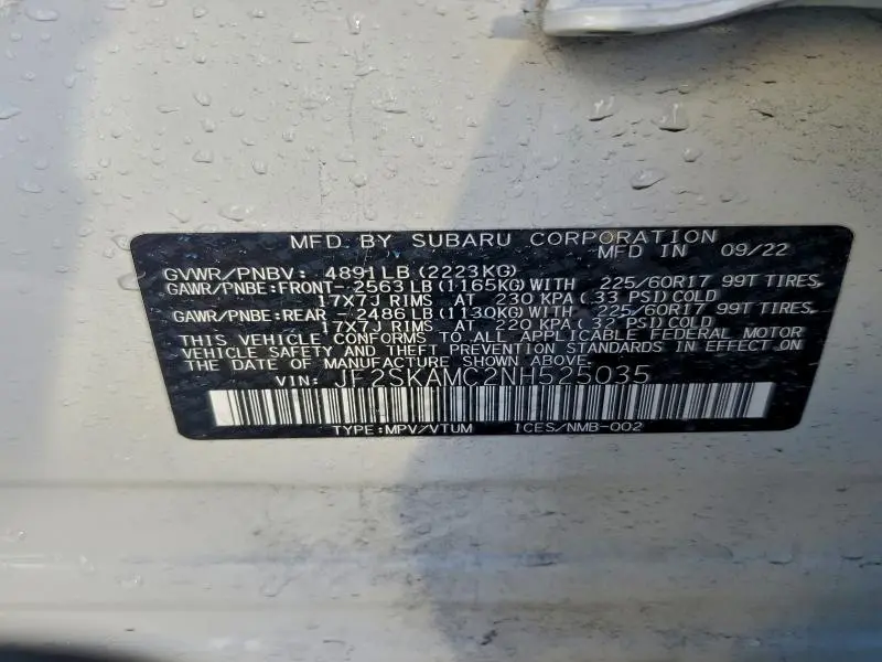 2022 SUBARU FORESTER WILDERNESS  