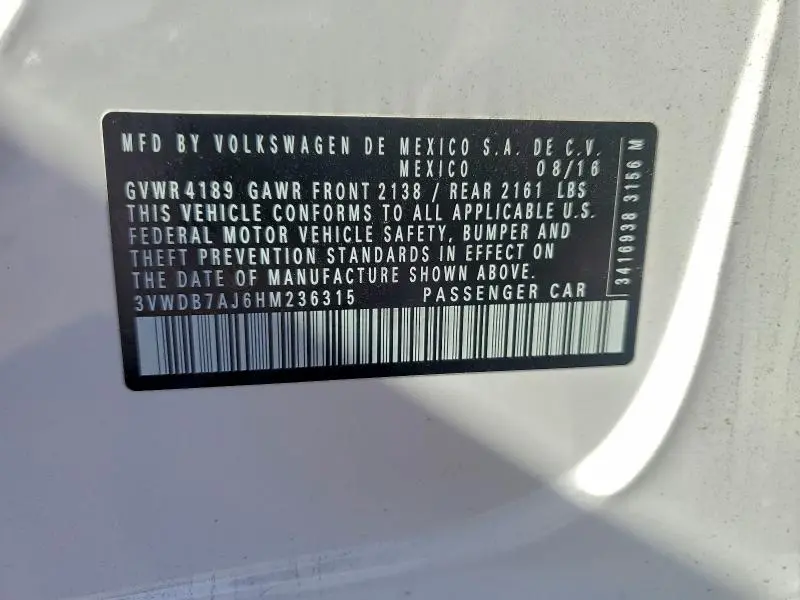 2017 VOLKSWAGEN JETTA SE  