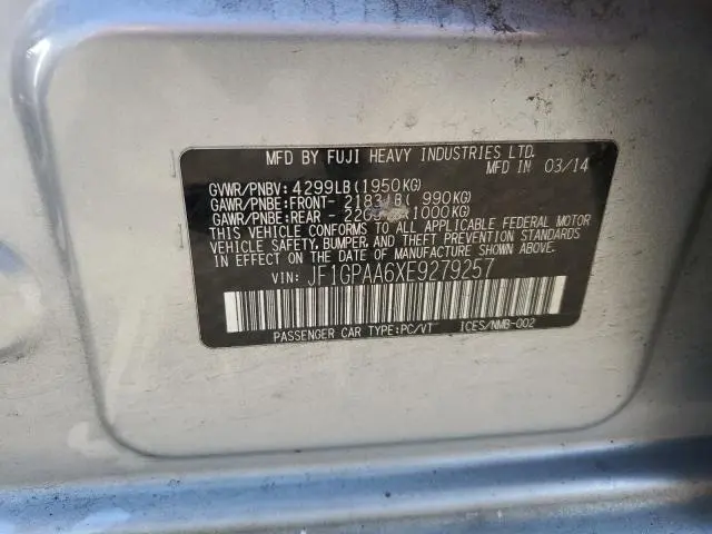 2014 SUBARU IMPREZA   