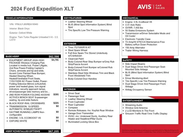 2024 FORD EXPEDITION XLT  