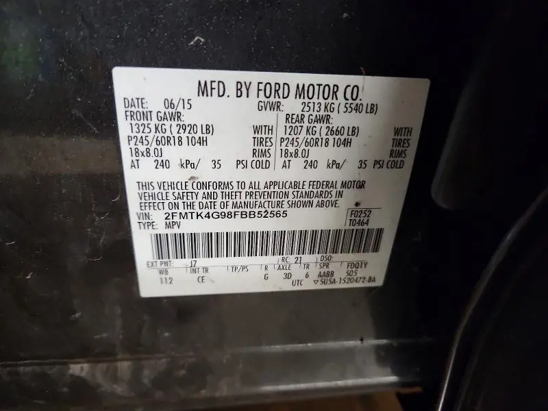 2015 FORD EDGE SE  