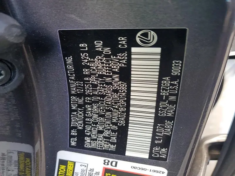 2023 LEXUS ES 350 BASE  