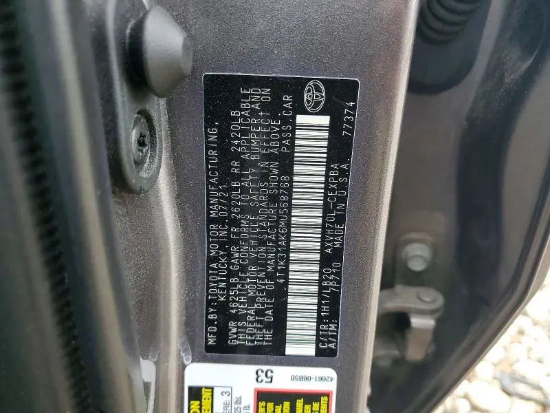 2021 TOYOTA CAMRY XSE  