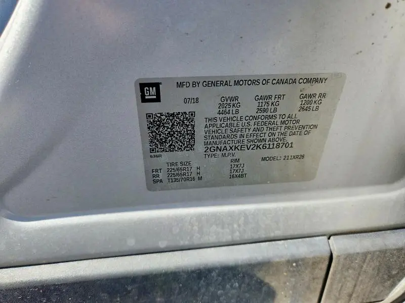 2019 CHEVROLET EQUINOX LT  