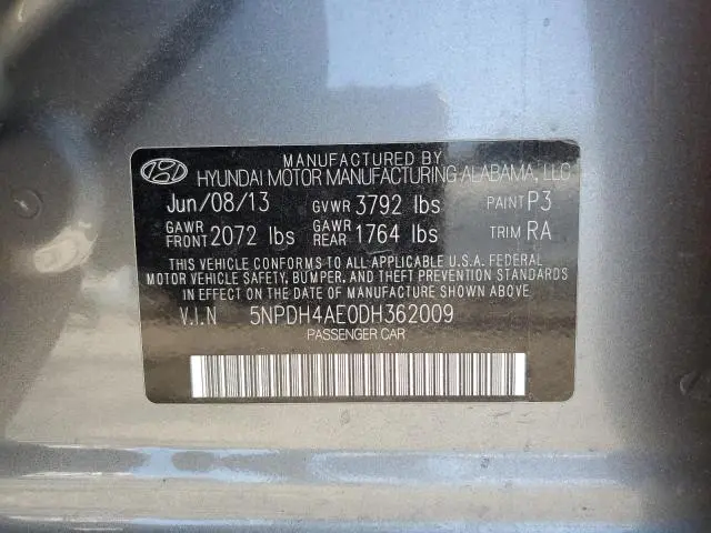 2013 HYUNDAI ELANTRA GLS  