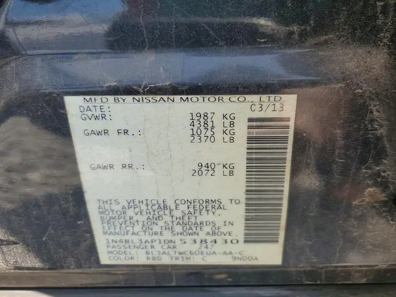 2013 NISSAN ALTIMA 3.5 S  