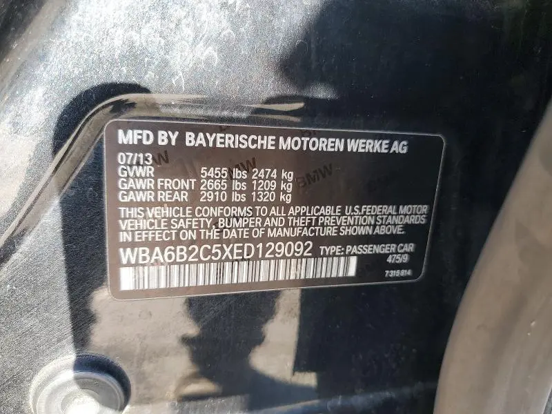 2014 BMW 650 I GRAN COUPE  