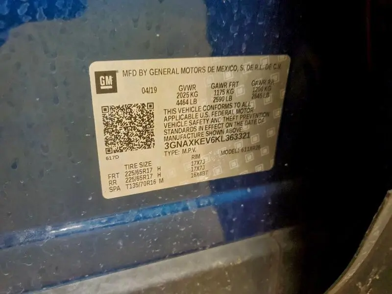 2019 CHEVROLET EQUINOX LT  