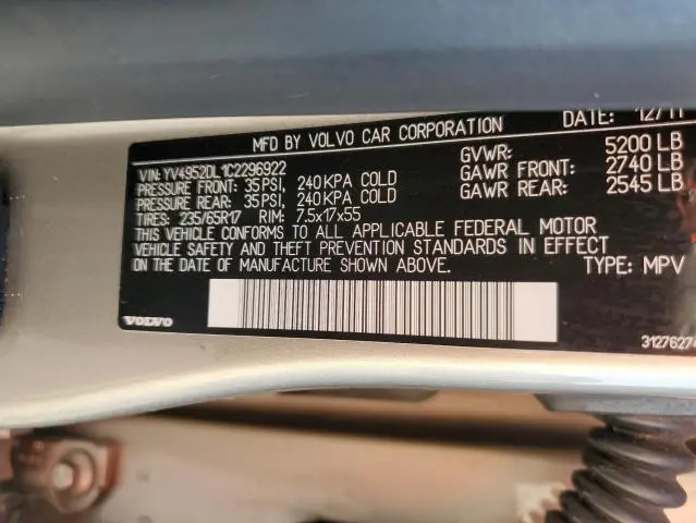 2012 VOLVO XC60 3.2  