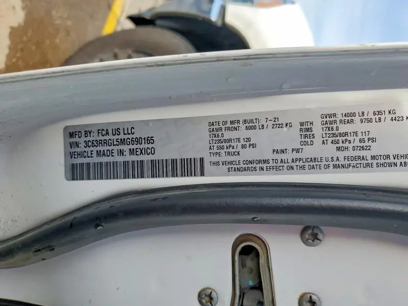 2021 RAM 3500 TRADESMAN  