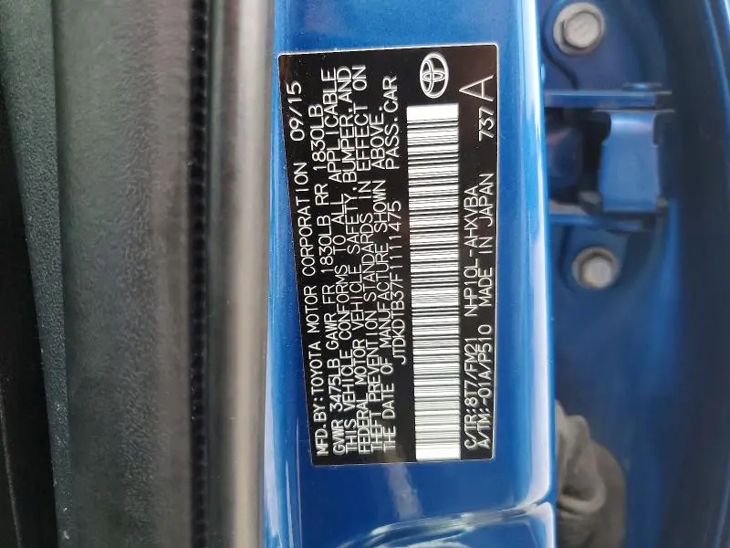 2015 TOYOTA PRIUS C TWO  
