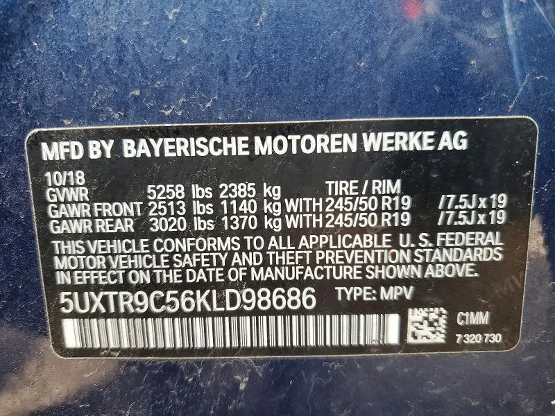 2019 BMW X3 XDRIVE30I  