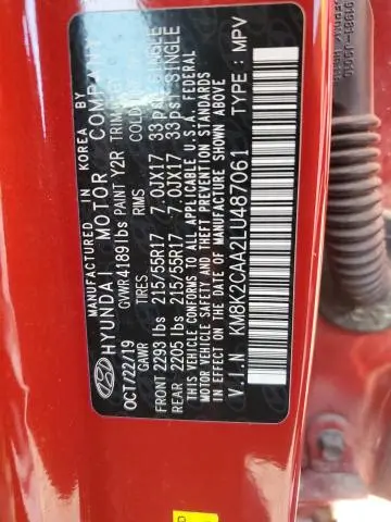 2020 HYUNDAI KONA SEL  