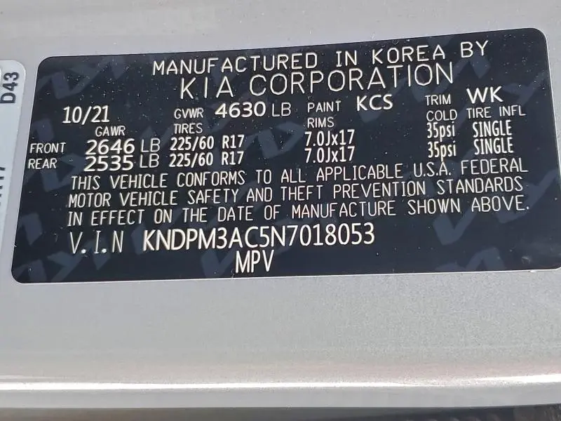 2022 KIA SPORTAGE LX  