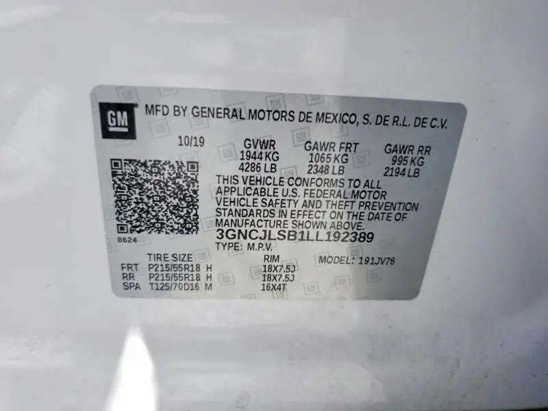 2020 CHEVROLET TRAX 1LT  
