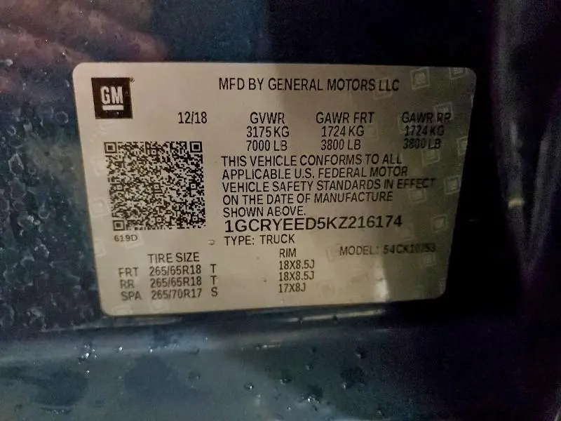 2019 CHEVROLET SILVERADO K1500 RST  