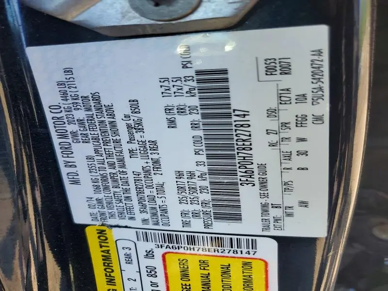 2014 FORD FUSION SE  