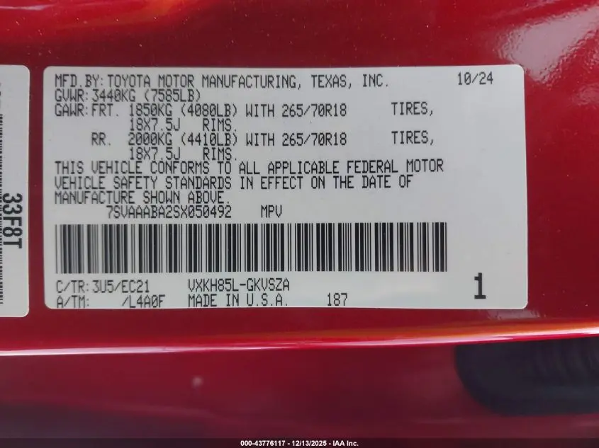 2025 TOYOTA SEQUOIA SR5