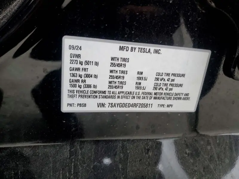 2024 TESLA MODEL Y   